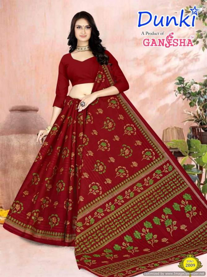 Dunki Vol 2 By Ganesha Summer Special  Printed Cotton Sarees Wholesalers In Delhi